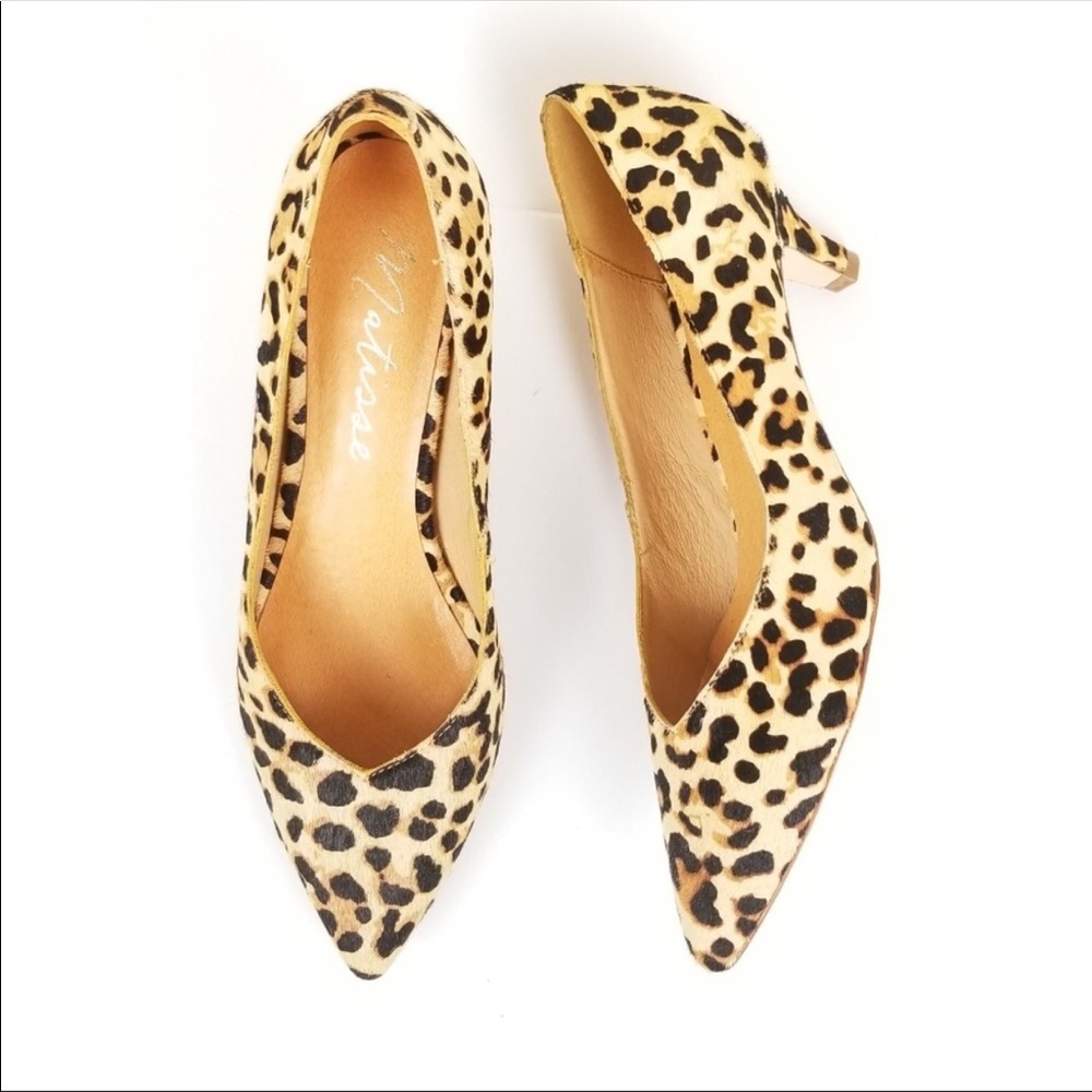 Matisse Chateau Leopard Cow Hair Kitten Heel Pumps